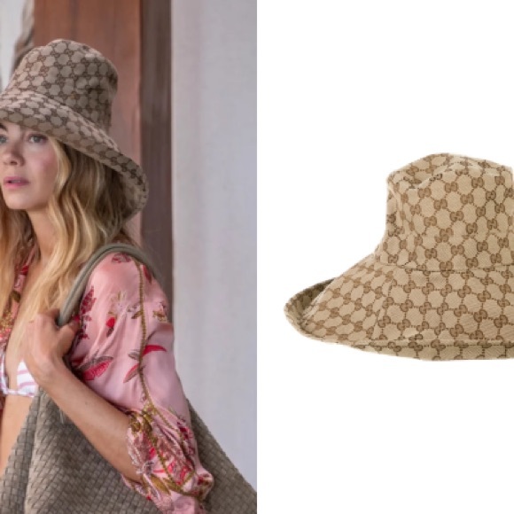 Beige Monogram Wide-Brim Hat - Picture 2 of 8